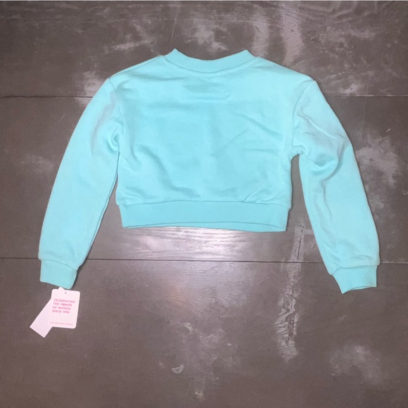 Roxy Teal Blue Silver Sweat Shirt Pull On Bell Pants Set Pullover Girls 6 NWT - Picture 8 of 8